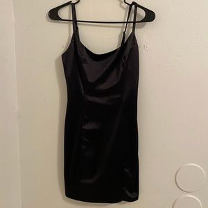 Satin dress very flattering and stretchy!